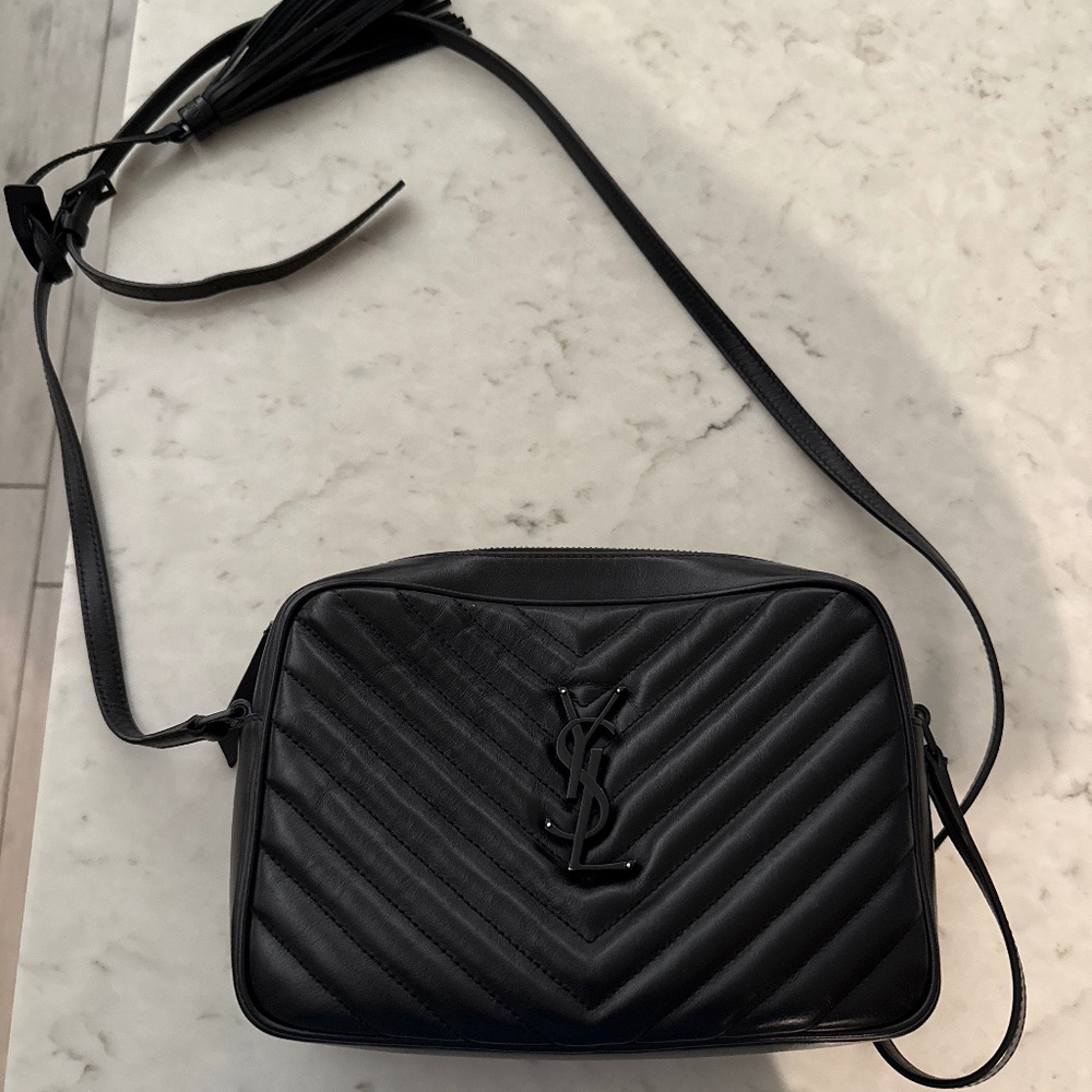 YSL camera bag in quilted leather